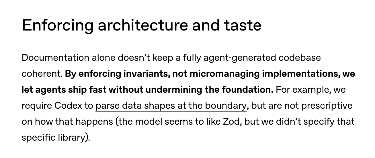 Enforcing architecture and taste